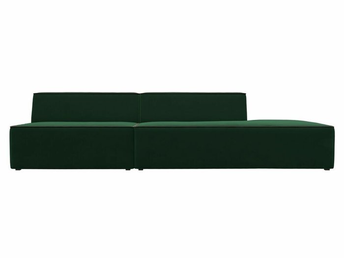 Прямой модульный диван Монс Модерн зеленого цвета с коричневым кантом правый - купить Прямые диваны по цене 51999.0