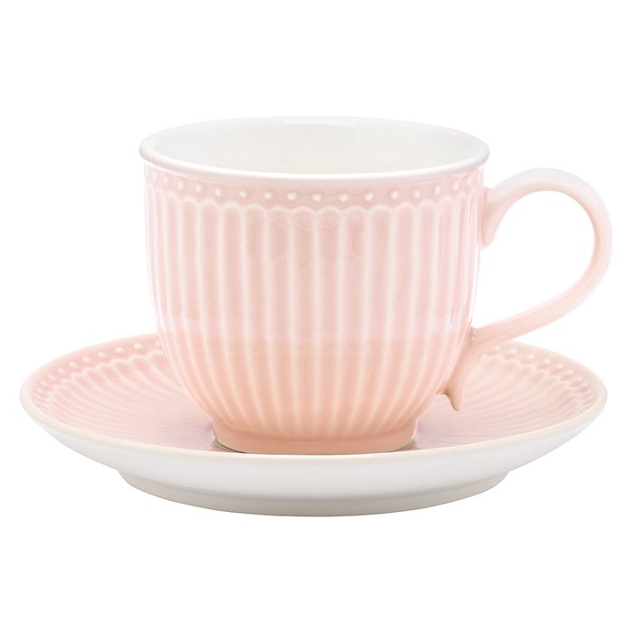 Чайная пара Alice pale pink из высококачественного фарфора
