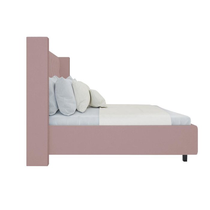 Кровать с декоративными гвоздиками "Wing" Велюр Пыльная роза 140Х200 - купить Кровати для спальни по цене 102000.0