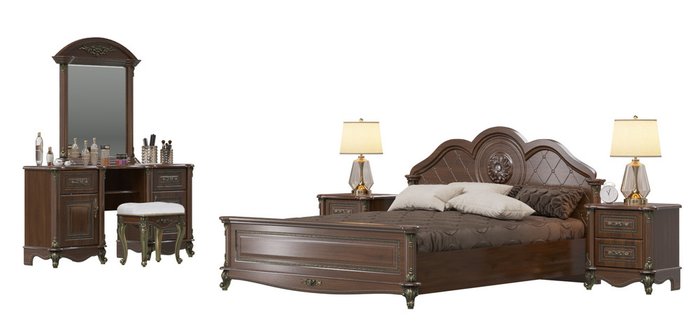 Спальня Да Винчи коричневого цвета - купить Спальные гарнитуры по цене 119225.0