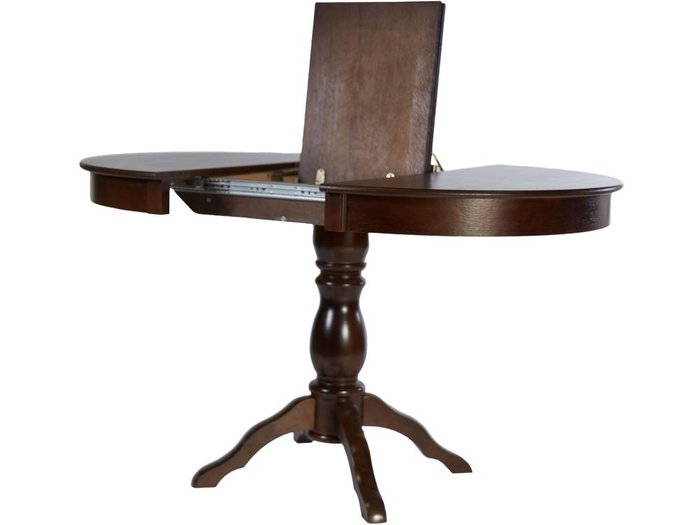 Раздвижной обеденный стол Гелиос темно-коричневого цвета - лучшие Обеденные столы в INMYROOM