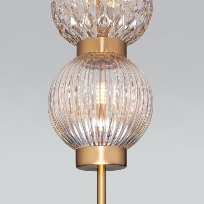 Подвесной светильник со стеклянными плафонами 50186/2 латунь Plaza - лучшие Подвесные светильники в INMYROOM