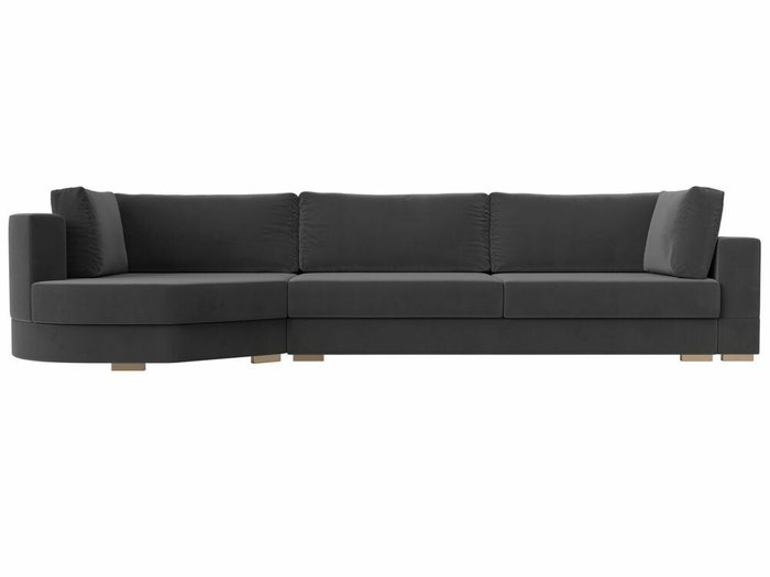 Угловой диван-кровать Лига 026 серого цвета левый угол - купить Угловые диваны по цене 88999.0