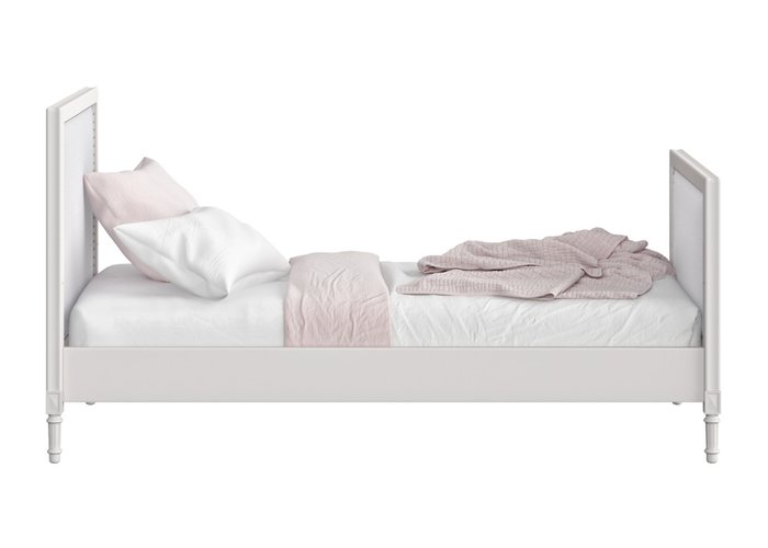 Кровать подростковая Elit 90х200 бело-серого цвета - купить Кровати для спальни по цене 55900.0