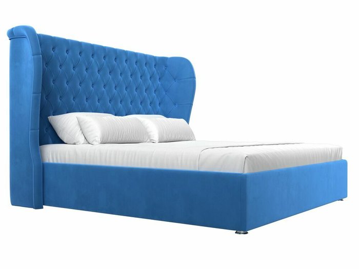 Кровать Далия 200х200 с подъемным механизмом сине-голубого цвета - лучшие Кровати для спальни в INMYROOM