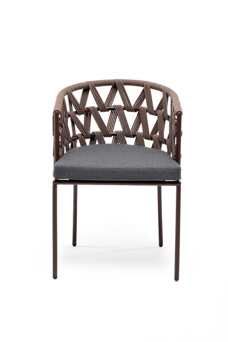 Стул Диего коричнево-серого цвета - лучшие Садовые стулья в INMYROOM