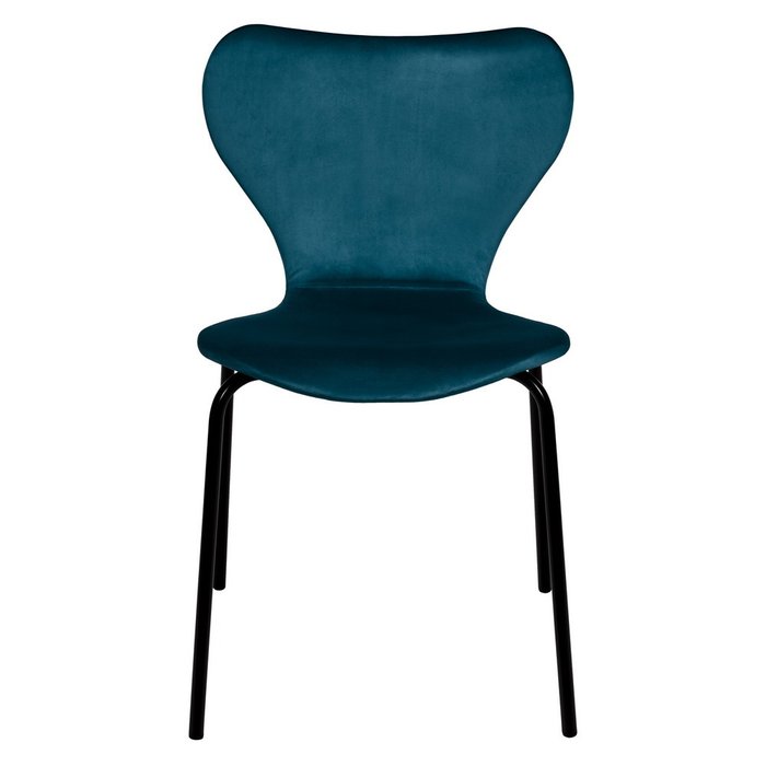 Стул Seven тёмно-бирюзового цвета с чёрными ножками - купить Обеденные стулья по цене 6990.0