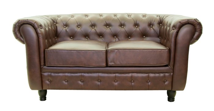 Кожаный диван Chesterfield коричневого цвета Кожаный диван Chesterfield коричневого цвета