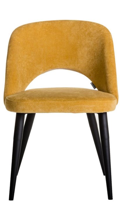Стул Lars желтого цвета с черными ножками - лучшие Обеденные стулья в INMYROOM