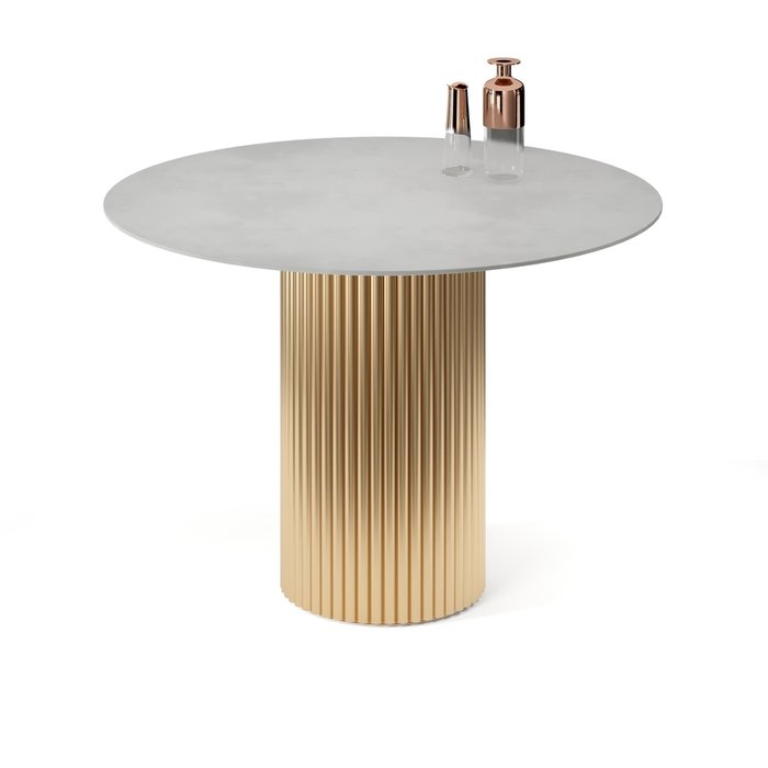 Обеденный стол Фелис S бело-золотого цвета - купить Обеденные столы по цене 58065.0