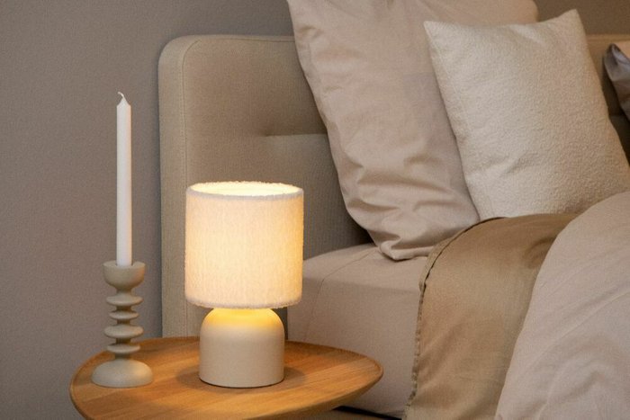 Настольная лампа Woolly 10516/01/38 (ткань, цвет кремовый) - лучшие Настольные лампы в INMYROOM