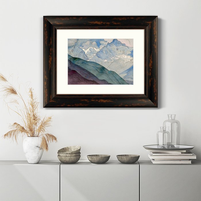 Репродукция картины Гора Колокола 1932 г. в раме темно-коричневого цвета - лучшие Картины в INMYROOM