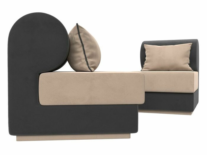 Набор из двух кресел Кипр серо-бежевого цвета - лучшие Комплекты мягкой мебели в INMYROOM