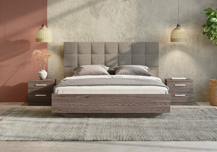 Кровать Madrid 160х200 с изголовьем темно-серого цвета без основания и подъемного механизма - купить Кровати для спальни по цене 26000.0