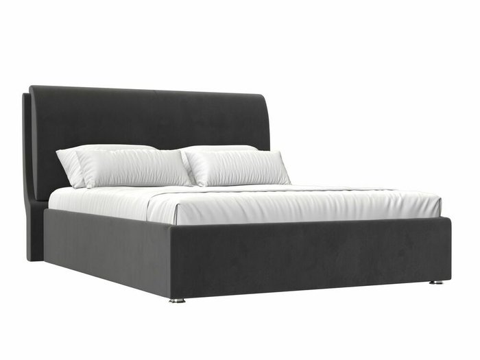 Кровать Принцесса 160х200 темнео-серого цвета с подъемным механизмом
