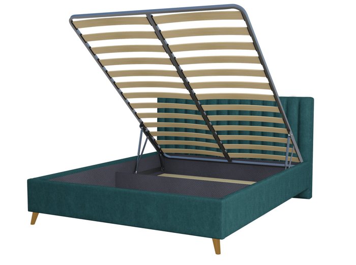 Кровать Laxo 160х200 темно-зеленого цвета с подъемным механизмом - купить Кровати для спальни по цене 32483.0