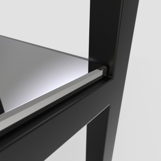 Стеллаж "Leon" черный с зеркалом (2000х900х300) - лучшие Стеллажи в INMYROOM Стеллаж "Leon" черный с зеркалом (2000х900х300) - лучшие Стеллажи в INMYROOM