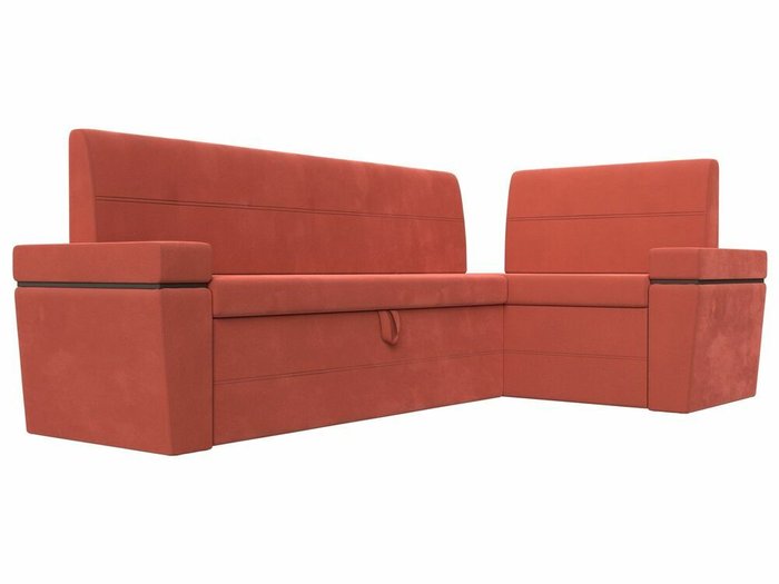 Угловой диван-кровать Деметра кораллового цвета правый угол - лучшие Угловые диваны в INMYROOM