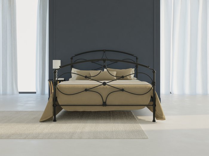Кровать Лайза 120х200 черно-глянцевого цвета
