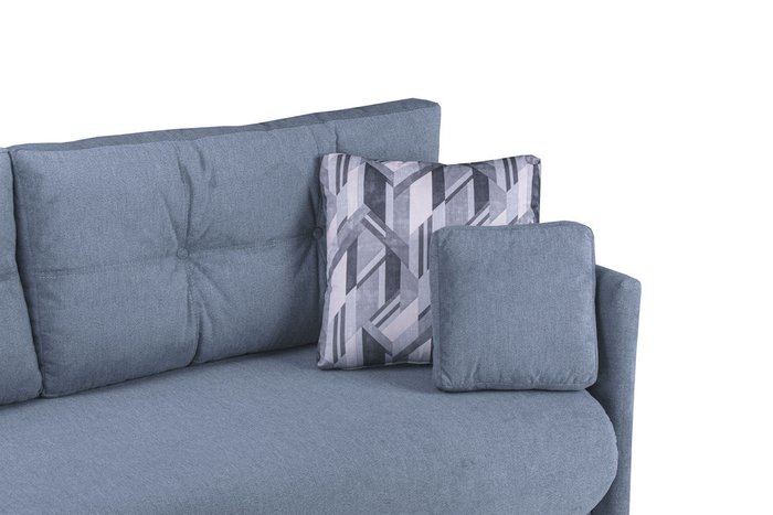 Прямой диван-кровать Эдит серо-синего цвета - купить Прямые диваны по цене 45990.0