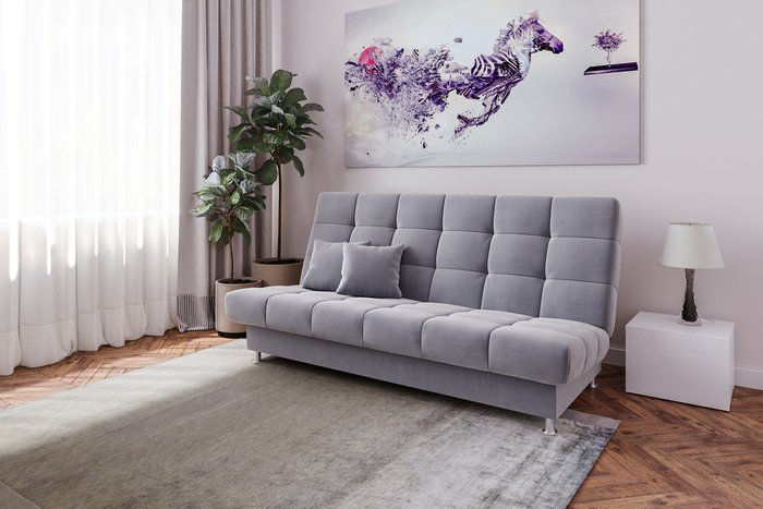 Диван-кровать Юта серого цвета - купить Прямые диваны по цене 29990.0