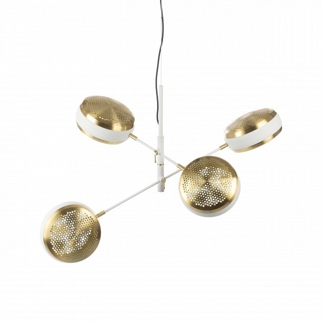 Подвесная люстра Hive slim chandelier бело-золотого цвета