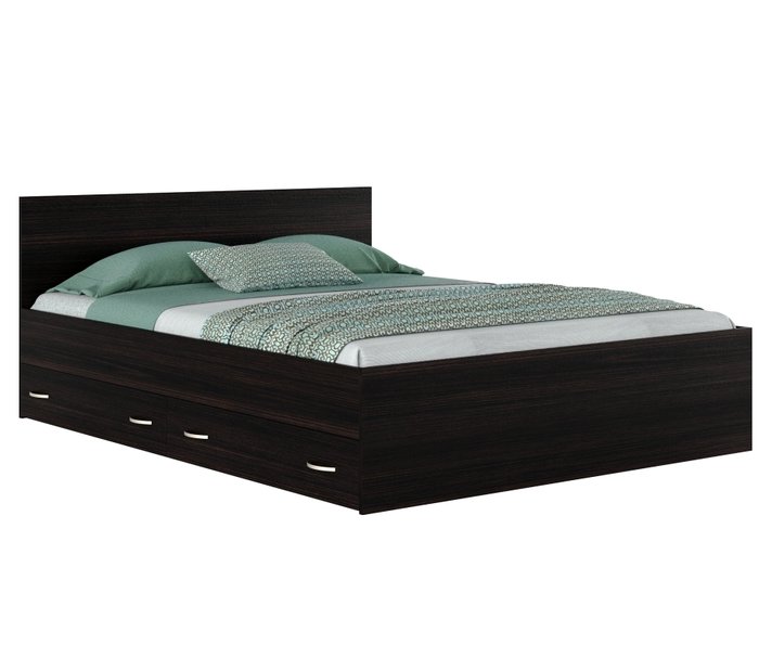 Кровать Виктория 180х200 темно-коричневого цвета