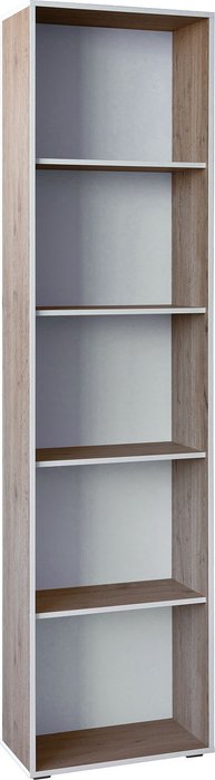 Книжный шкаф Юнона бело-коричневого цвета - лучшие Книжные шкафы в INMYROOM