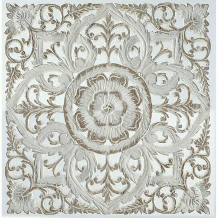 Настенный декор Белый Mandala Деревянный MDF (60 x 2 x 60 )