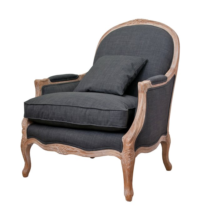 Кресло Aldo graphite с обивкой из льна темно-серого цвета - купить Интерьерные кресла по цене 115500.0