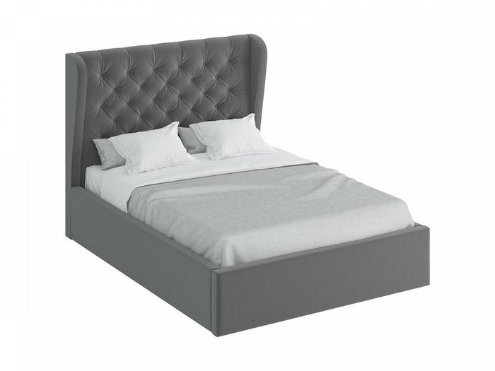 Кровать Jazz серого цвета с подъемным механизмом 160х200