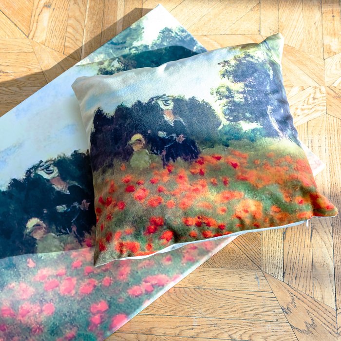 Декоративная арт подушка Маковое поле - купить Декоративные подушки по цене 2000.0