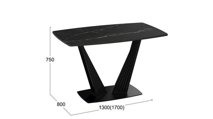 Обеденный стол раздвижной Фабио черного цвета - купить Обеденные столы по цене 41599.0