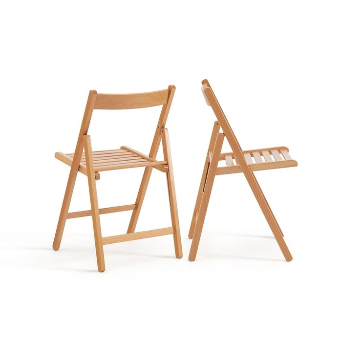Комплект из двух удобных складных стульев Yann бежевого цвета - купить Обеденные стулья по цене 6660.0