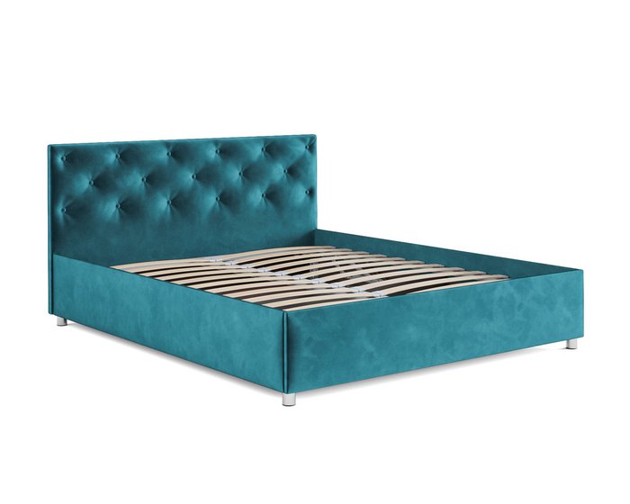 Кровать Классик 160х190 сине-зеленого цвета с подъемным механизмом (вельвет) - лучшие Кровати для спальни в INMYROOM