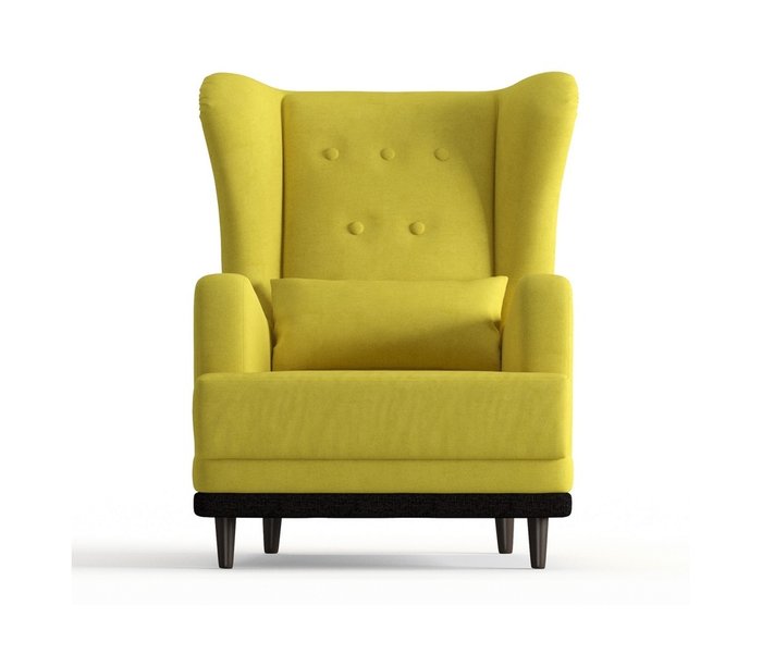 Кресло Лорд в обивке из велюра желтого цвета - купить Интерьерные кресла по цене 13290.0