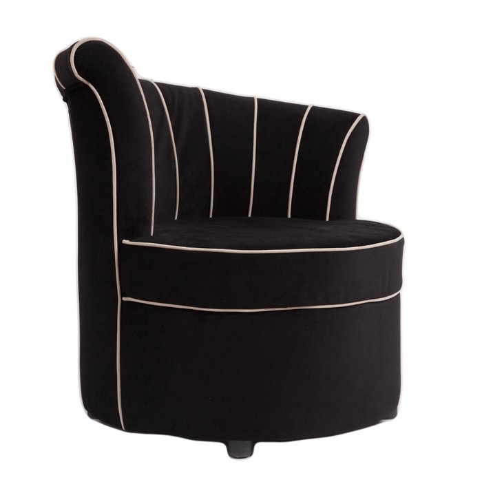 Кресло Shell в обивке из велюра черного цвета - лучшие Интерьерные кресла в INMYROOM