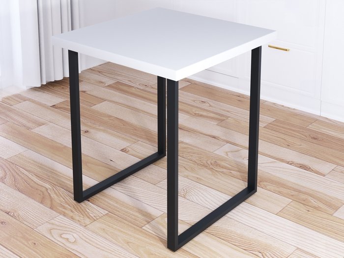 Стол обеденный Loft 80х80 со столешницей из массива сосны белого цвета - купить Обеденные столы по цене 10307.0