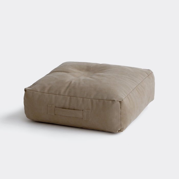 Пуф-подушка из натурального хлопка серо-коричневого цвета - купить Бескаркасная мебель по цене 8000.0