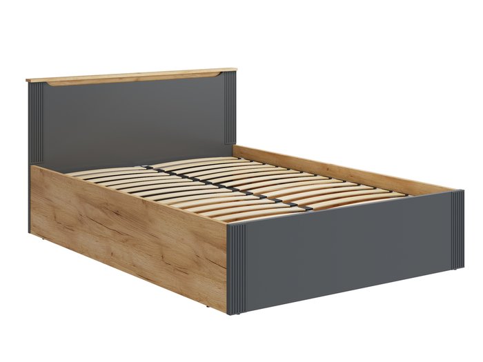 Кровать с подъемным механизмом Эмилия 140х200 серого цвета - купить Кровати для спальни по цене 43924.0