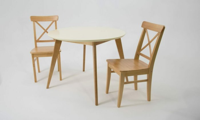 Обеденная группа Сканди D100 со стульями коричневого цвета - купить Обеденные группы по цене 32880.0