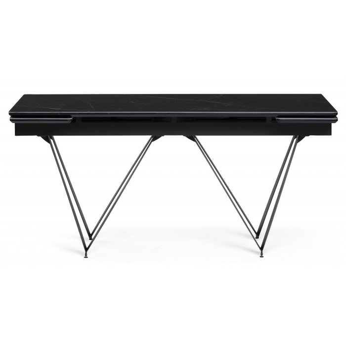 Раздвижной обеденный стол Марвин 160х90 черного цвета - купить Обеденные столы по цене 66350.0
