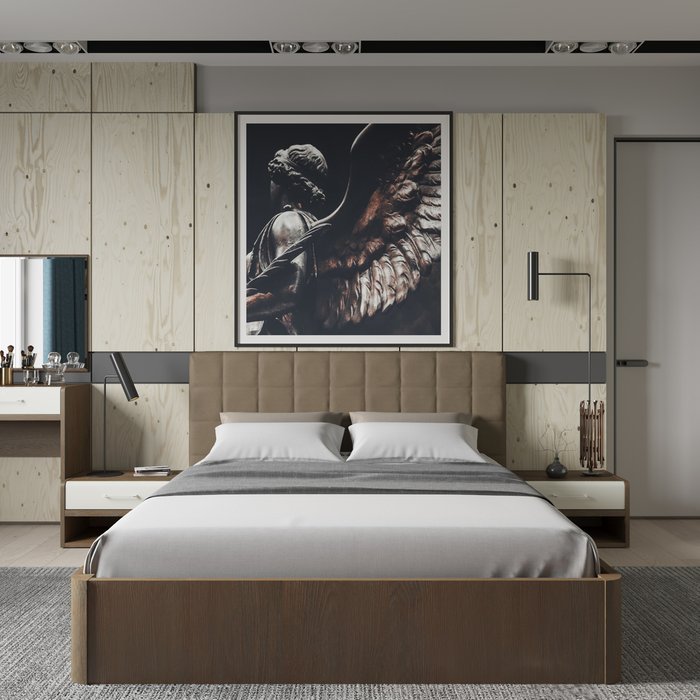 Кровать Сиена 160х200 коричневого цвета и подъемным механизмом  - купить Кровати для спальни по цене 40050.0