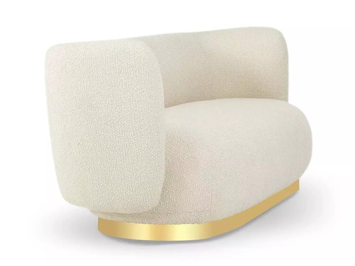 Диван Lucca L белого цвета с золотым основанием  - лучшие Прямые диваны в INMYROOM