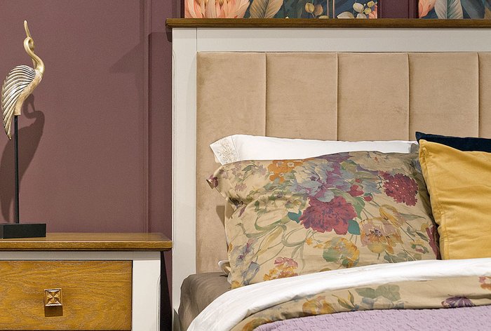 Кровать Brianson 140х200 бело-коричневого цвета - купить Кровати для спальни по цене 66735.0