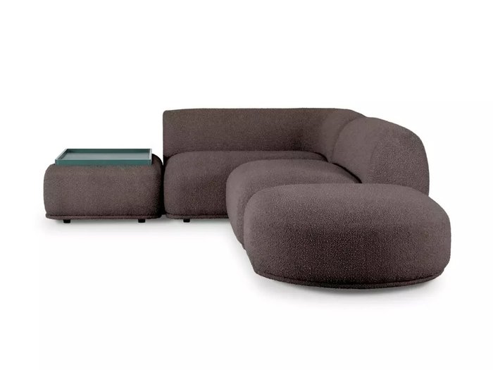 Угловой модульный диван Fabro М темно-коричневого цвета - лучшие Угловые диваны в INMYROOM