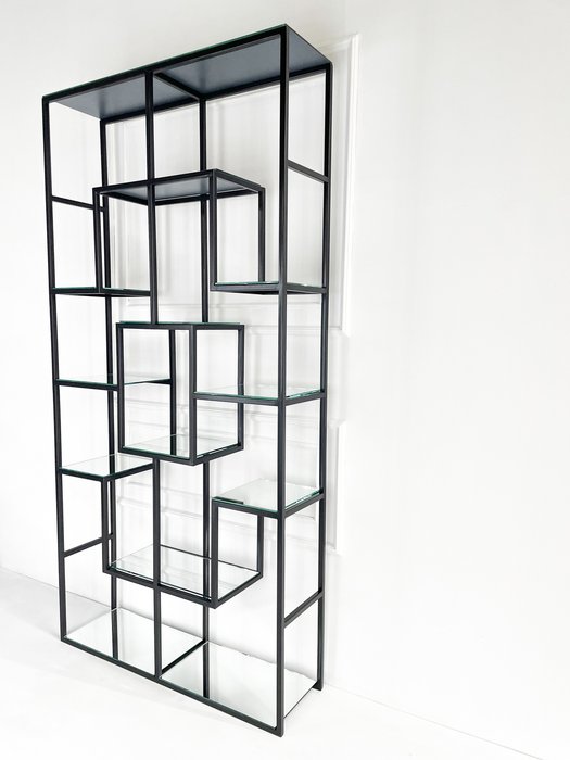 Стеллаж "Martin" черный с прозрачным стеклом (2000х900х300) - лучшие Стеллажи в INMYROOM