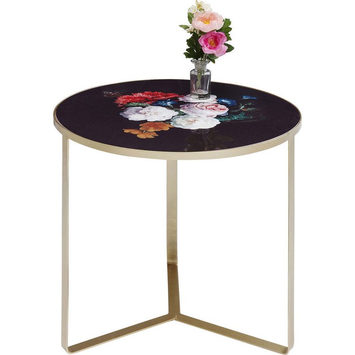 Столик приставной Flores с цветочным принтом - лучшие Кофейные столики в INMYROOM