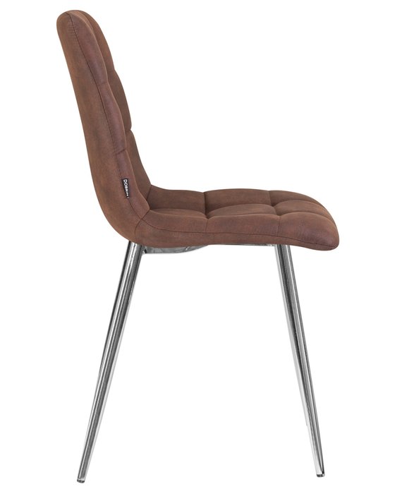Стул обеденный Alex коричневого цвета с ножками цвета хром - лучшие Обеденные стулья в INMYROOM