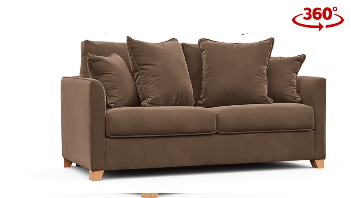 Диван-кровать Лион 177 коричневого цвета - лучшие Прямые диваны в INMYROOM